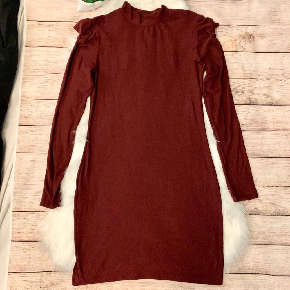 Derek Heart Mock Neck Bodycon Dress